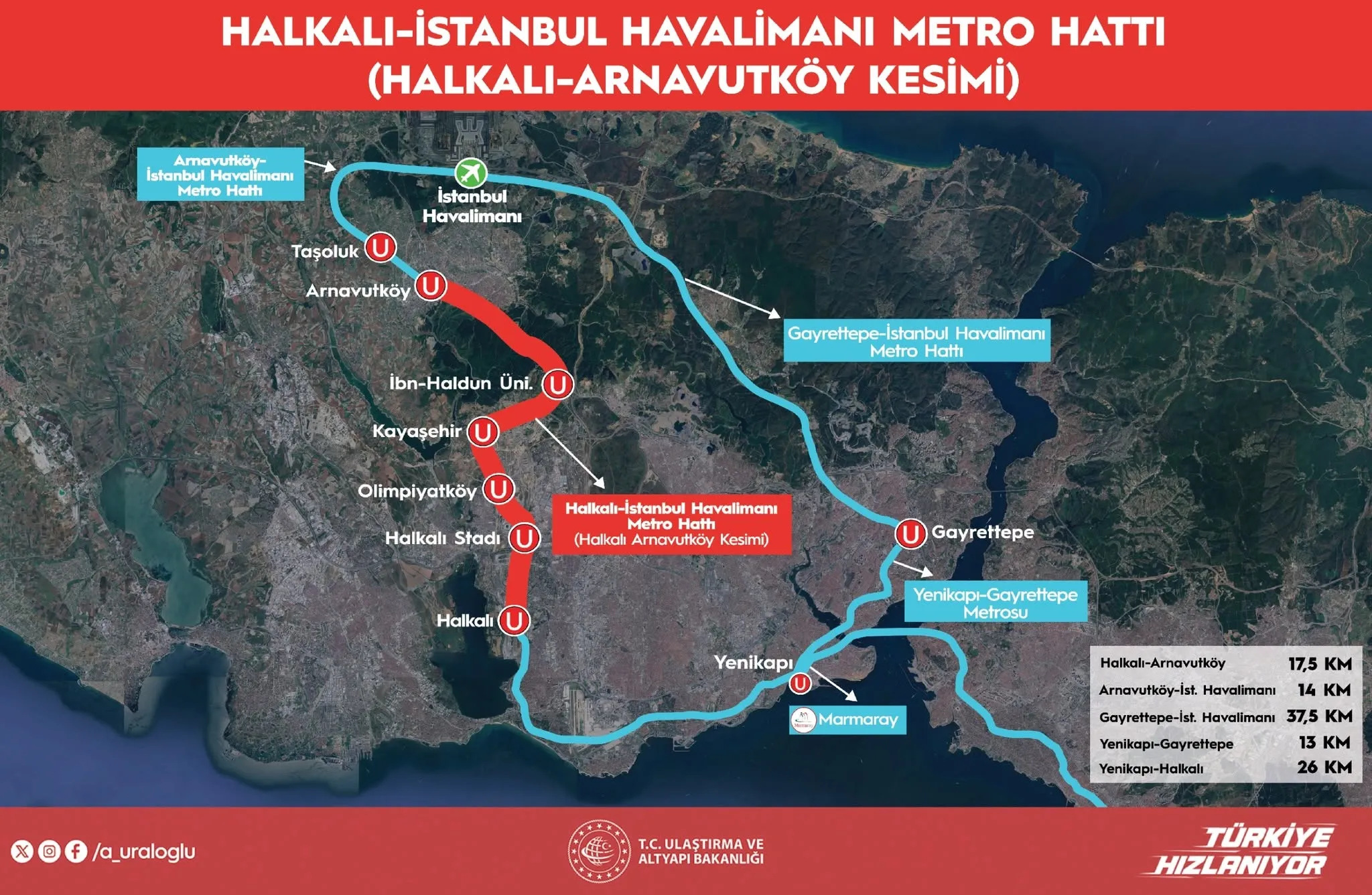 Laluan Metro Terpanjang di Türkiye Kini Dibuka Sepenuhnya