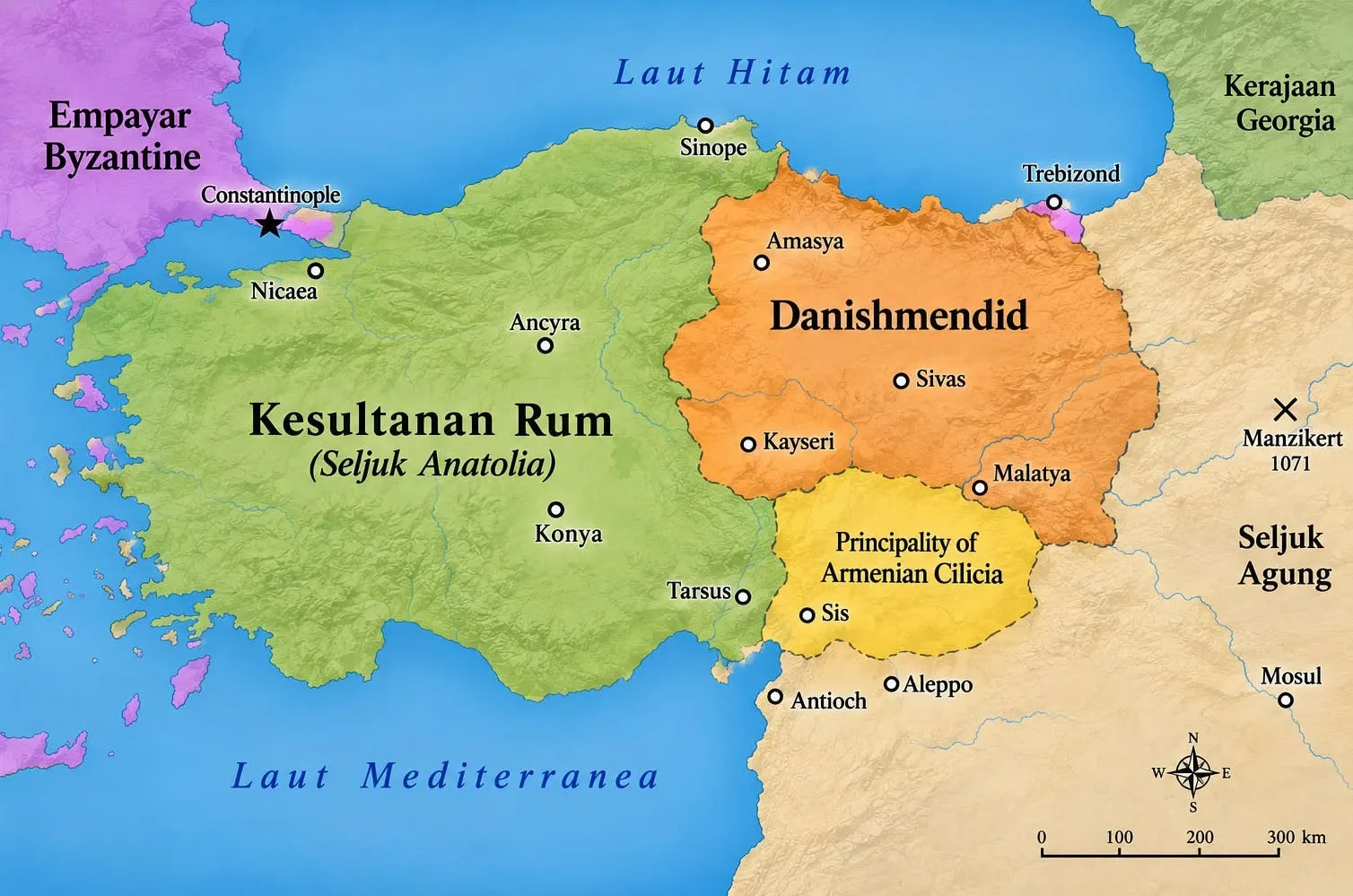 Mesud I, Danishmendid dan Kebangkitan Semula Kesultanan Rum